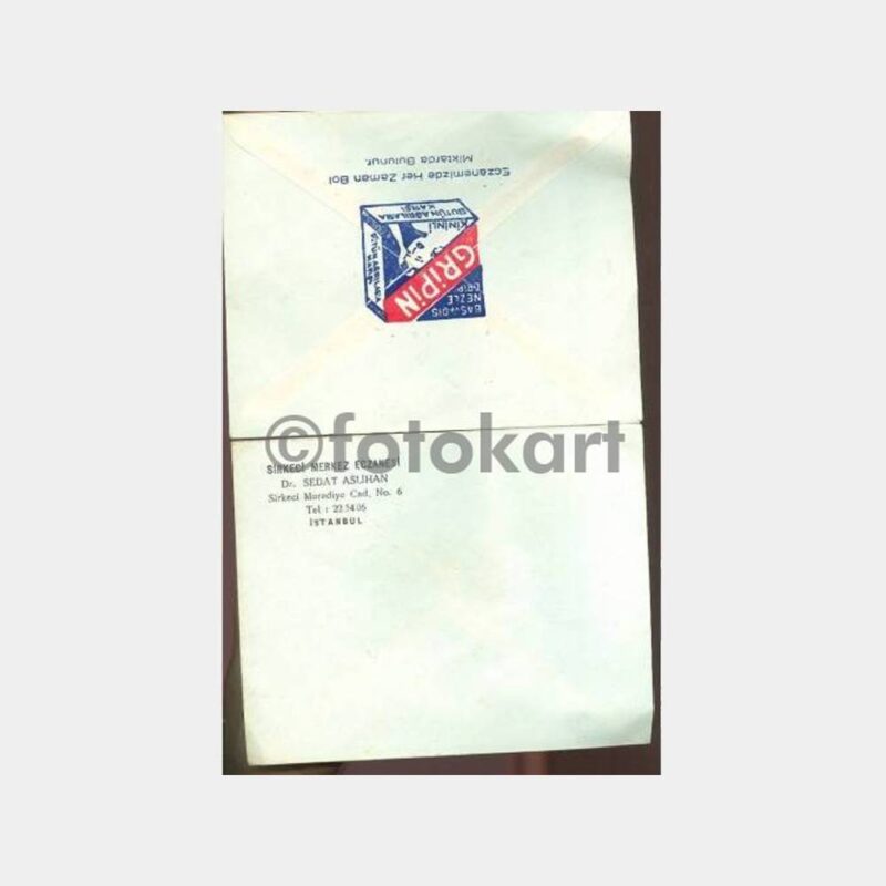 1950 Sirkeci Merkez Eczanesi - Gripin Zarfı