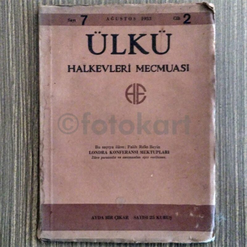 Ülkü Halkevleri Mecmuası, 1933 Sayı 7