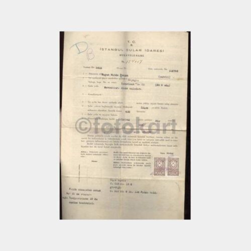 1942 Beyoğlu - Sular İdaresi Sözleşmesi