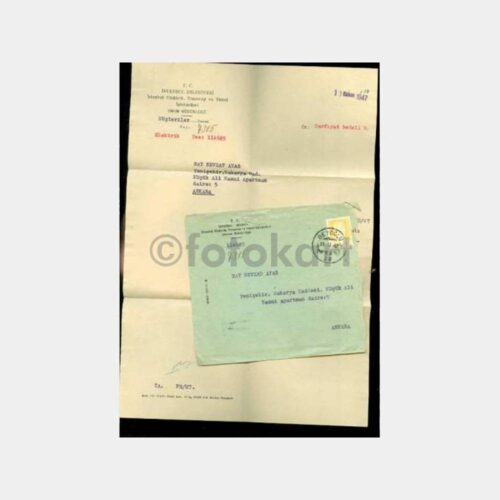 1947 Beyoğlu İETT Müdürlüğü Yazısı