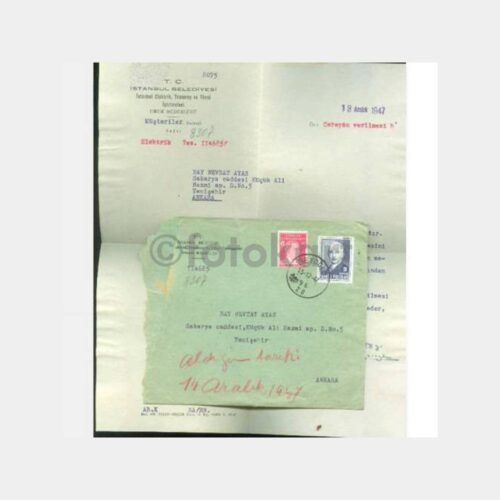 1947 Beyoğlu İETT Müdürlüğü Yazısı