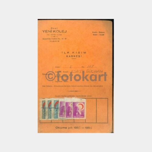 1953 Beyoğlu Özel Yeni Kolej Karnesi