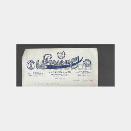 1963 Beyoğlu Porsemay Başlıklı Şirket Yazısı