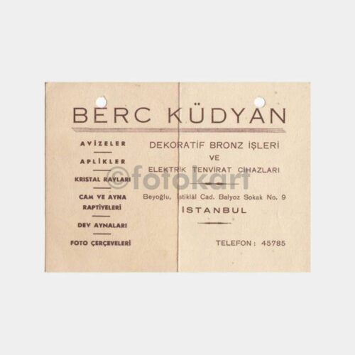 1955 Beyoğlu İşyeri Kartı