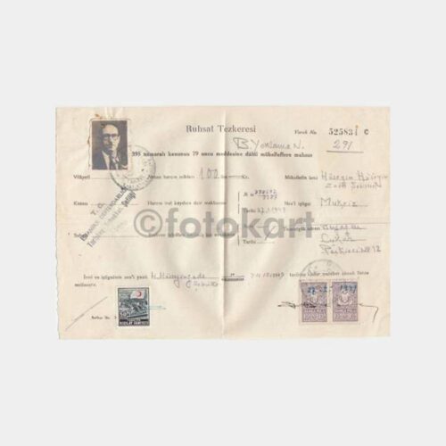 1949 Beyoğlu İşyeri Ruhsat Tezkeresi