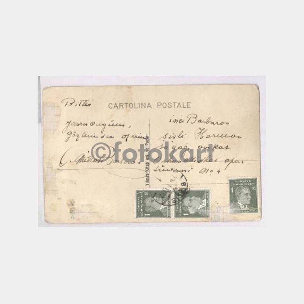 1937 Bitlis Damgalı Postadan Geçmiş Kartpostal - Görsel 2