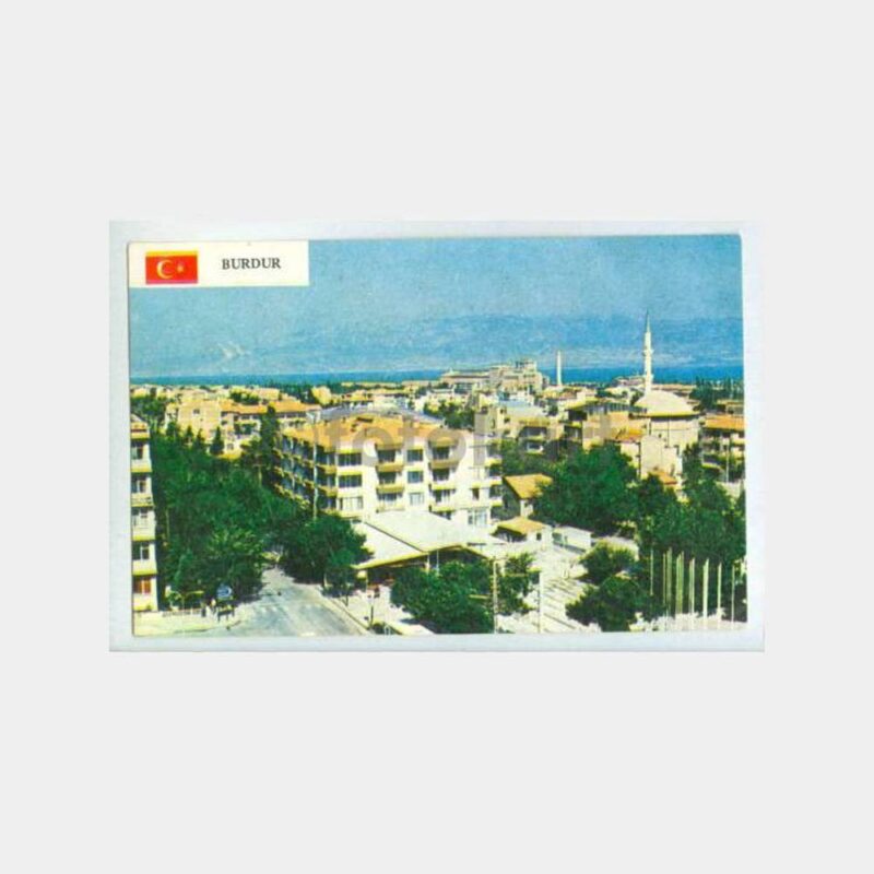 1989 Burdur Genel Görünüş Kartpostal