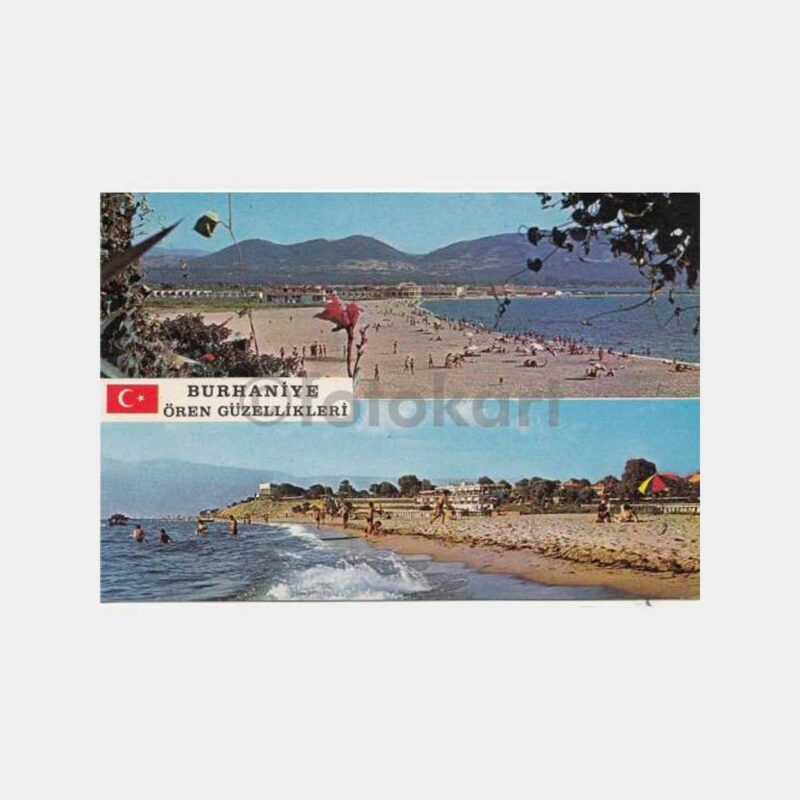 1980 Burhaniye Ören Plajı Görünüş Kartpostal