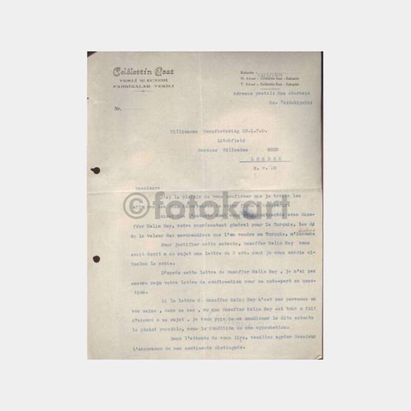 1934 Eskişehir Celalettin Esat-Fabrika Vekili Mektup-Yazı