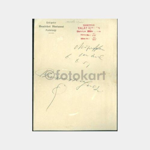 1951 Eskişehir Memleket Hastane Dr Reçetesi