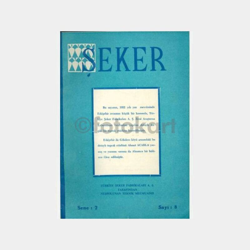 1952 Eskişehir Şeker Gökdere Köyü Etüdü Dergi