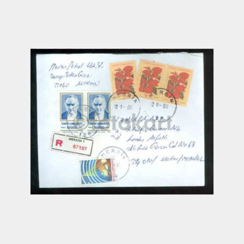 1999 Mersin Damgalı Ata Pullu Zarf
