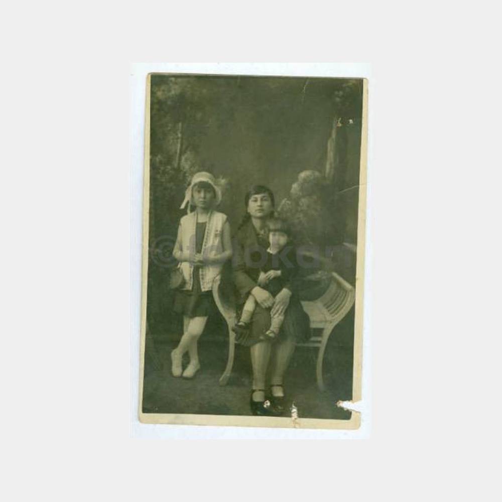 1926 Subay Asker ve Çocuklar Stüdyo Fotoğraf