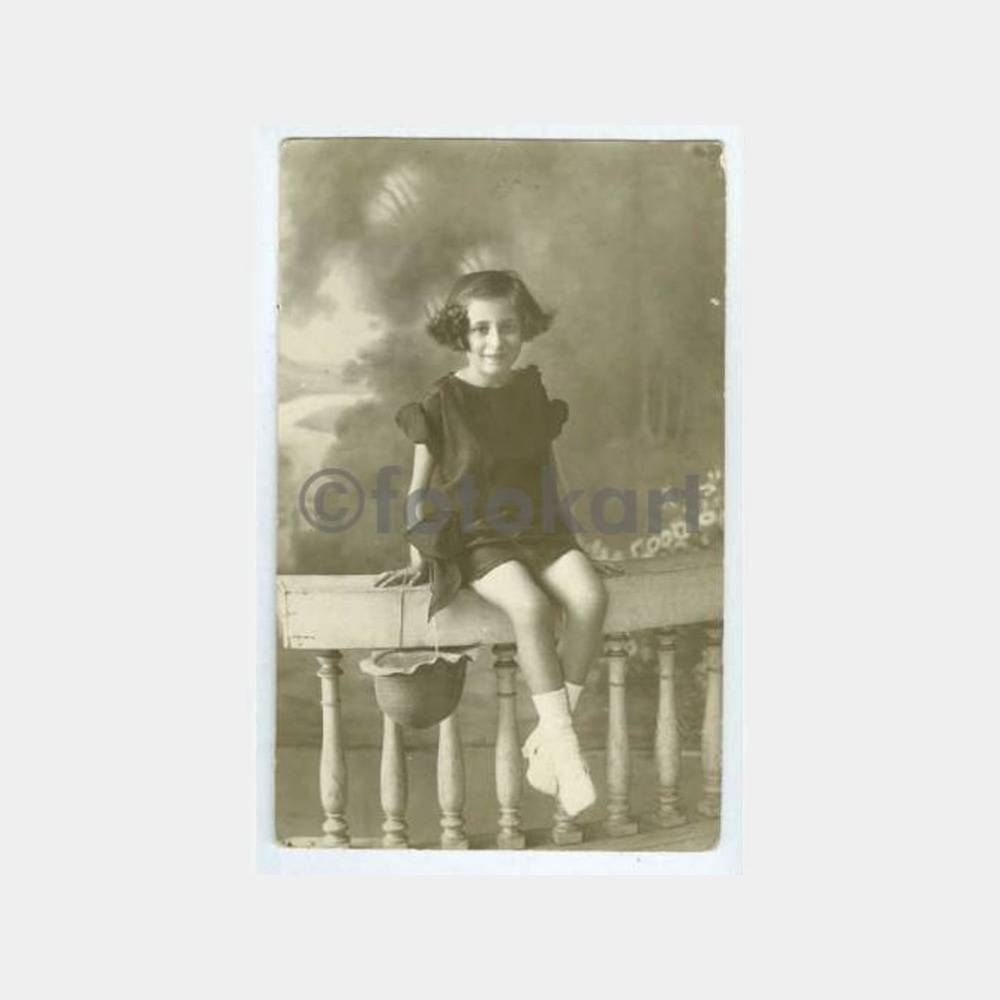 1930 Kız Çocuk Arka Plan Stüdyo Fotoğraf