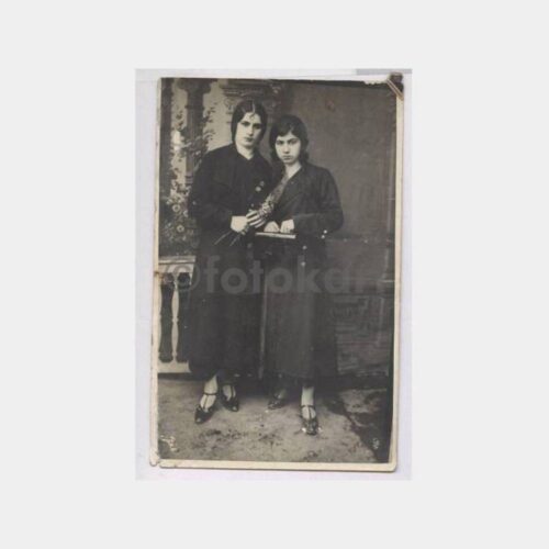 1933 Genç Kızlar Arka Plan Stüdyo Fotoğraf