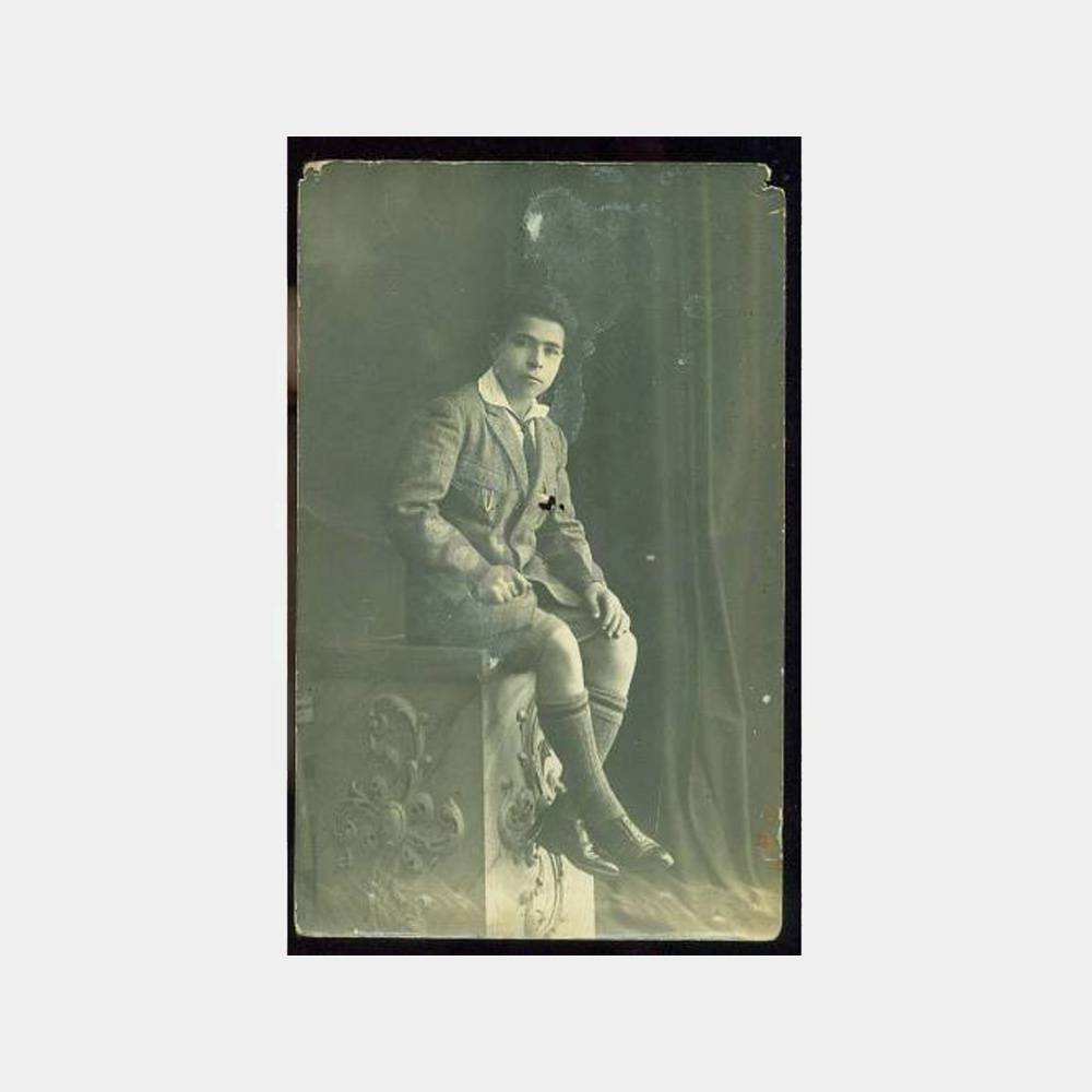 1929 Genç Delikanlı Öğrenci Stüdyo Fotoğraf