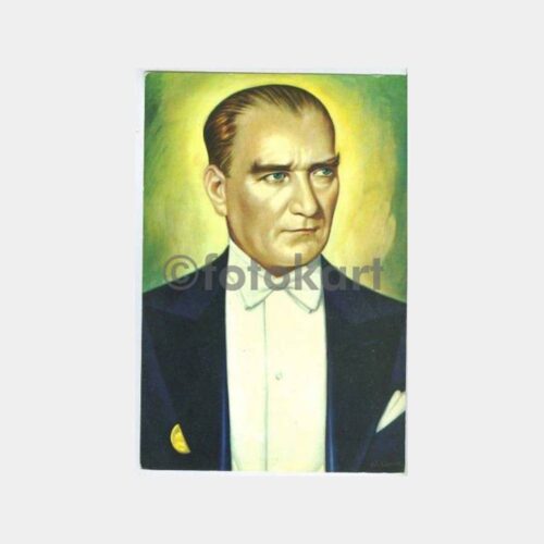Atatürk - Papyonlu Tablo Görünüş Kartpostal
