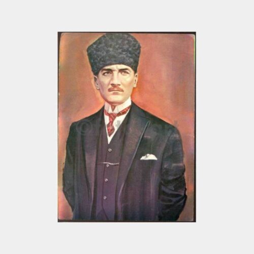 1980 Kalpaklı Atatürk Çizim Kartpostal