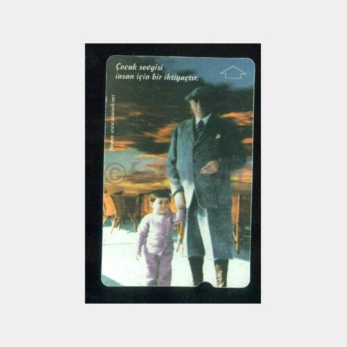 2002 Atatürk ve Çocuk Sevgisi Konulu Telefon Kartı