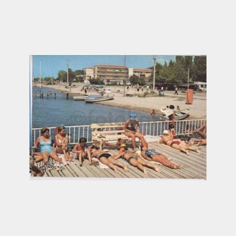 1976 Erdek Sahil Kamp İskelesi Görünüş Kartpostal