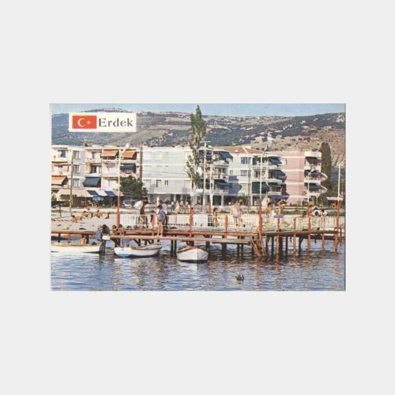 1970 Erdek Sahili İskele Görünüş Kartpostal