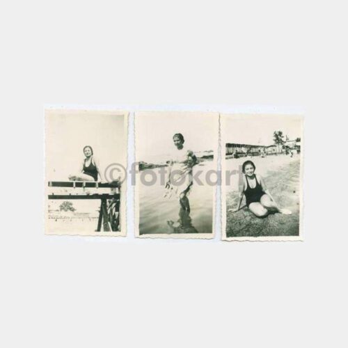 1934 Fenerbahçe Plajı Kadın Konulu 3 Adet Fotoğraf