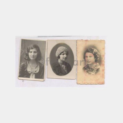 1930 Kadın Vesikalık Albüm 3 Adet Fotoğraf