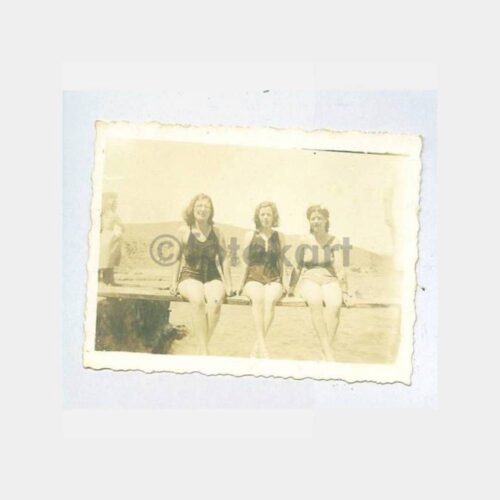 1938 Kadınlar Plajda Görünüş 2 Adet Fotoğraf