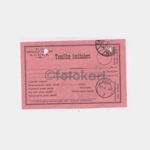 1948 Kastamonu Küre Damgalı Tesellüm Alındı