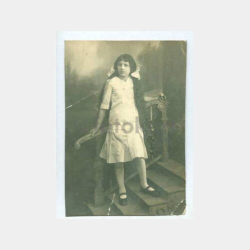 1930 Uzun Saçlı Genç Kız Stüdyo Fotoğraf