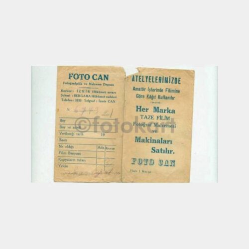 1937 İzmir Foto Can - Saklama Zarfı