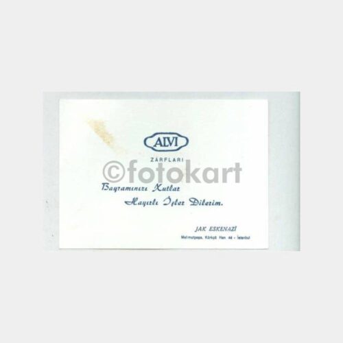 Jak Eskenazi - Alvi Zarfları Tebrik Kartı