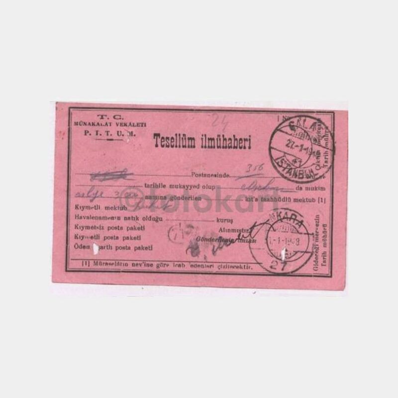 1948 Ankara Posta Tesellüm İlmühaberi