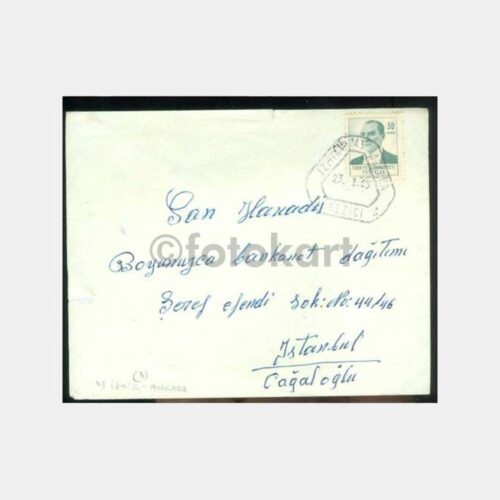 1963 İzmir-Ankara Ambulant Tren Gezici Damgası