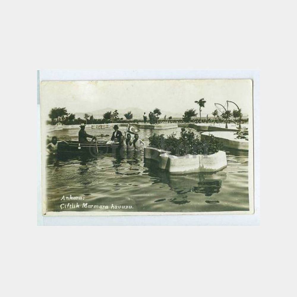 1933 Ankara Çiftlik Marmara Havuzu Kartpostal