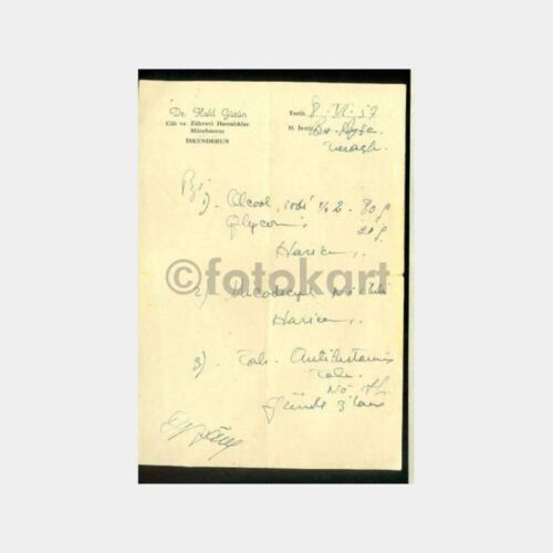 1963 Ankara Dr. Cavit Sökmen Reçetesi