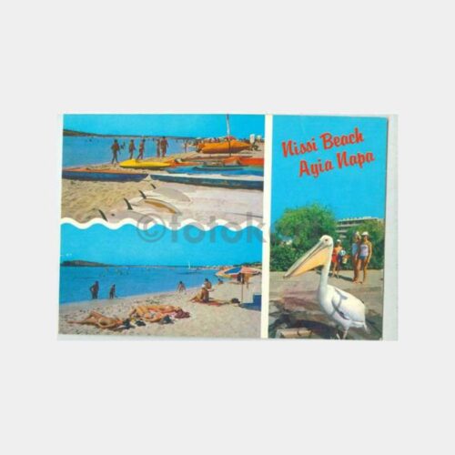 Kıbrıs Larnaka Nissi Plajı Görünüş Kartpostal