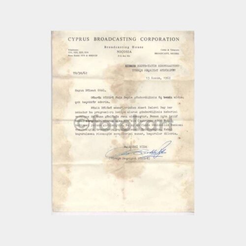 1962 Kıbrıs Radyo Belgesel Yazısı