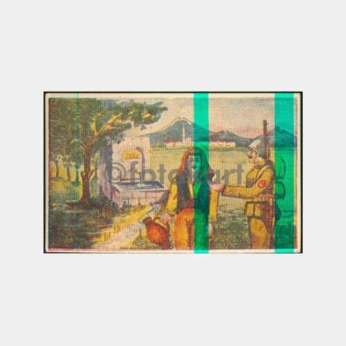 1940 Asker Köylü Güzeli Tebrik Kartı