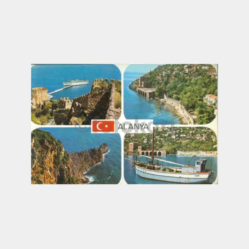 1982 Alanya 4 Görünüş Damgalı Kartpostal