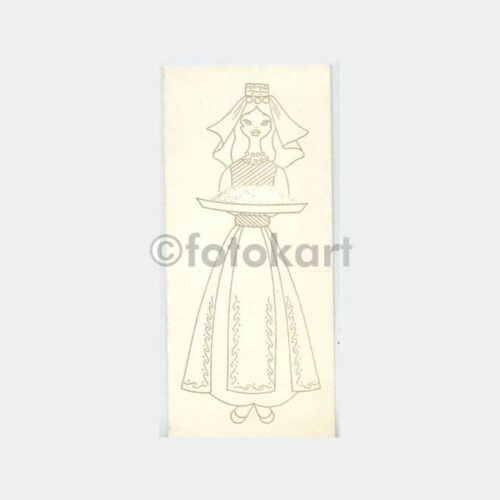 1970 Folklor Konulu Çizim Tebrik Kart