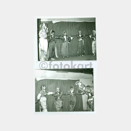 1960 Folklor Oyuncuları Görünüş 2 Adet Fotoğraf