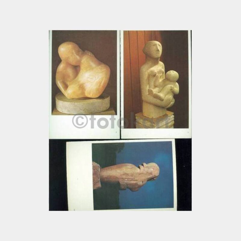 Heykel Sanatçısı Çalışmaları 13 Adet Kartpostal - Görsel 2