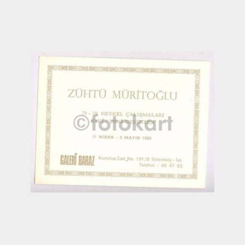 1980 Heykeltraş Zühtü Müritoğlu Davetiyesi