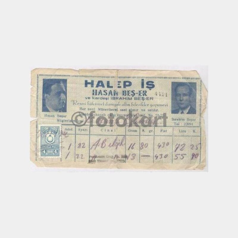 1964 Kapalıçarşı Kuyumcu Makbuzu