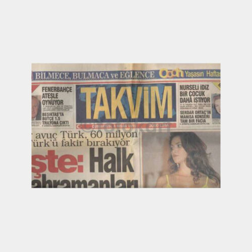 1995 Takvim Gazetesi - Manken Didem Taslan Sayısı