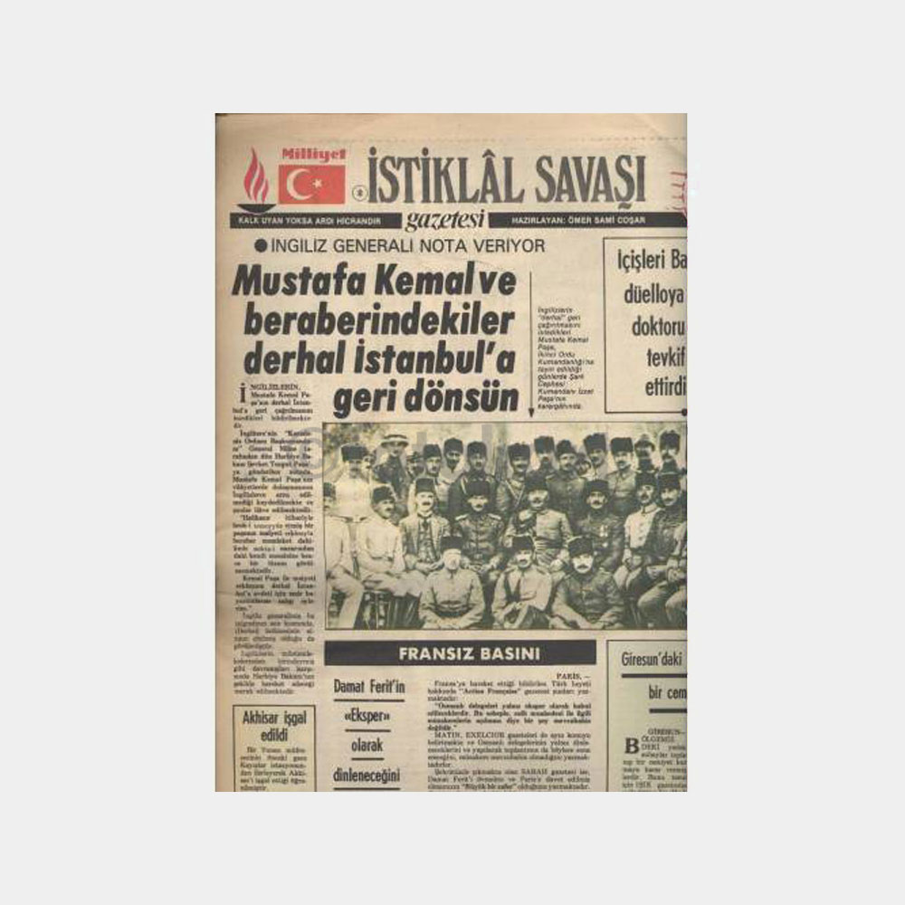 Milliyet - İstiklal Savaşı Gazetesi 07.06.1919