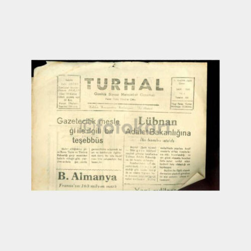 1958 Turhal Gazetesi 02.05.1958