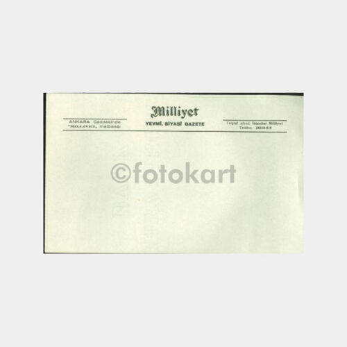 1933 Milliyet Gazetesi Antetli Kağıt - Matbuat Konulu