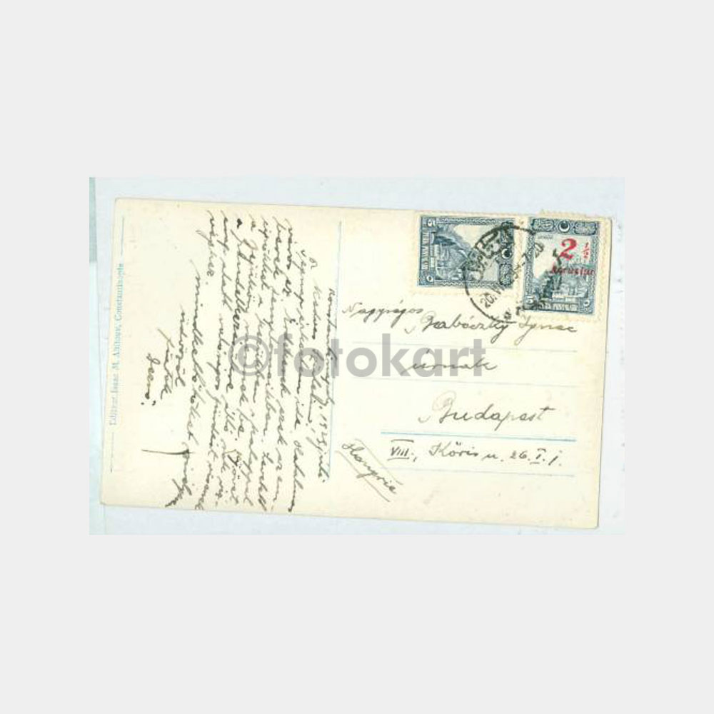 1929 Karaköy ve Galata Köprüsü Damgalı Kartpostal - Görsel 2